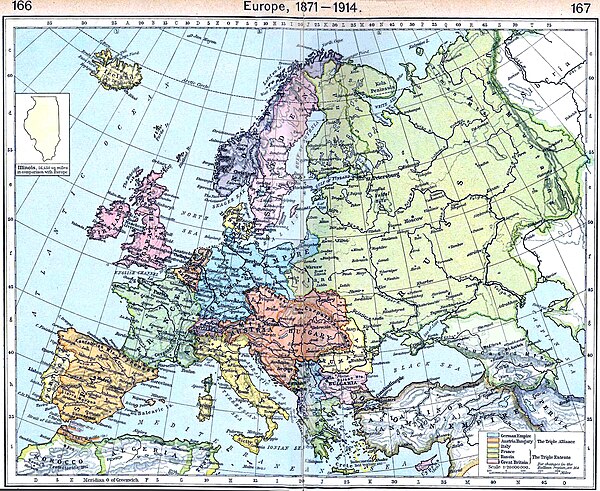 kaart van Europa in 1914