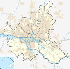 Mapa konturowa Hamburga, w centrum znajduje się punkt z opisem „Habichtstraße”