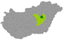 Kunhegyes District within Hungary and Jász-Nagykun-Szolnok County.