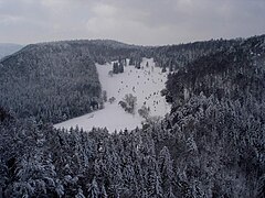 Scharfberg, cerca de Balingen en invierno.