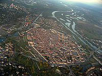 Vue aérienne de la ville de Toul
