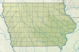 Location of Lake Icaria in Iowa, USA.