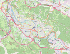 Mapa konturowa Bilbao, w centrum znajduje się punkt z opisem „Bilbao-Concordia”