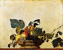 Basket of fruit, by Caravaggio. c. 1599.