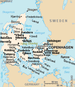 Næstved (tengah bawah) di Denmark