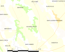 Mapa obce Higuères-Souye