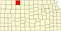 Locatie van Norton County in Kansas
