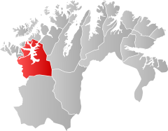 Lage der Kommune in der Provinz Finnmark