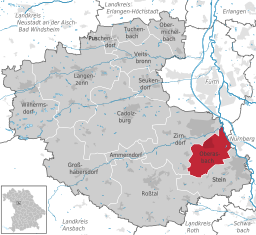 Läget för Oberasbach i Landkreis Fürth