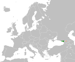 Mapa indicando localização da Abecásia e da Ossétia do Sul.