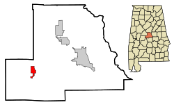 Location of Maplesville, Alabama