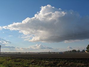 平原の空に浮かぶ並雲