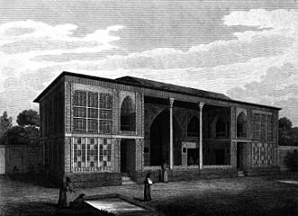 Façade arrière, perspective (dessin par Charles Heath (en), 1815)