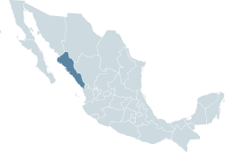 Location of Sinaloa within Mexico