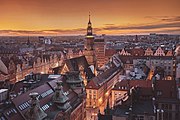 Wrocław Town Hall at dusk