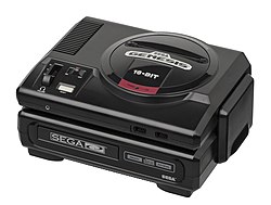 Original North American Sega CD and a model 1 Sega Genesis