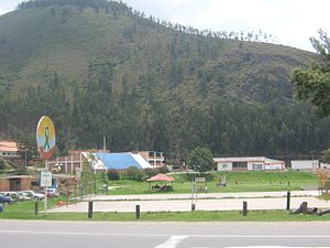 Football pitch and mountain