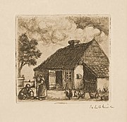 Gehucht in de Kempen, ets, collectie Jakob Smitsmuseum