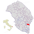 Collocatio finium municipii in Provincia Lupiensi.