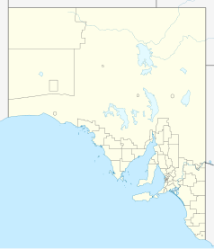 Mapa konturowa Australii Południowej, na dole po prawej znajduje się punkt z opisem „Mount Barker”