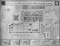 Plattegrond van de stad Batavia met links in het midden Kasteel Batavia, 1667, collectie Wereldmuseum Amsterdam