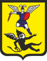 サタンを打ち倒す大天使ミカエル。ロシア、アルハンゲリスクの紋章。アルハンゲリスクの都市名もミカエルに由来している。