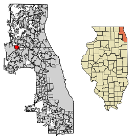 Location of Barrington in Cook and Lake Counties, Illinois.