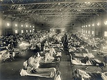 Emergency hospital during Influenza epidemic, Camp Funston, Kansas - NCP 1603.jpg