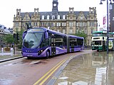 A Wright StreetCar in use on FirstGroup's ftr service in Leeds city centre.