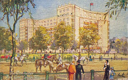 Hotel The Dorchester﻿(inne języki) na ilustracji z lat 30. XX wieku