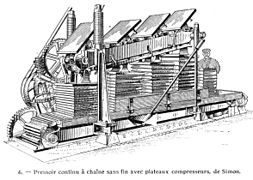 Presse continue (système Simon), illustration de 1922.