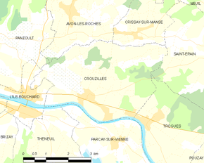 Poziția localității Crouzilles