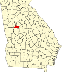 Map of Georgia highlighting Spalding County