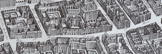 La rue Sainte-Avoie sur le plan de Turgot (1739).