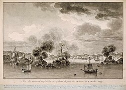 Prise du vaisseau le Mery dans le port de Mascatte en octobre 1759