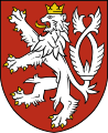 El «Lleó de Bohèmia», escut de l'antic Regne de Bohèmia i actuals armes menors de la República Txeca