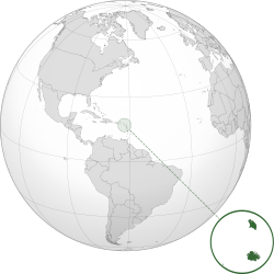 Location of Antigua at Barbuda