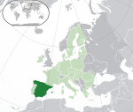 ヨーロッパにおけるスペインの地図