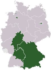 Territoire de la (Fußball) Oberliga Süd de 1945 à 1950