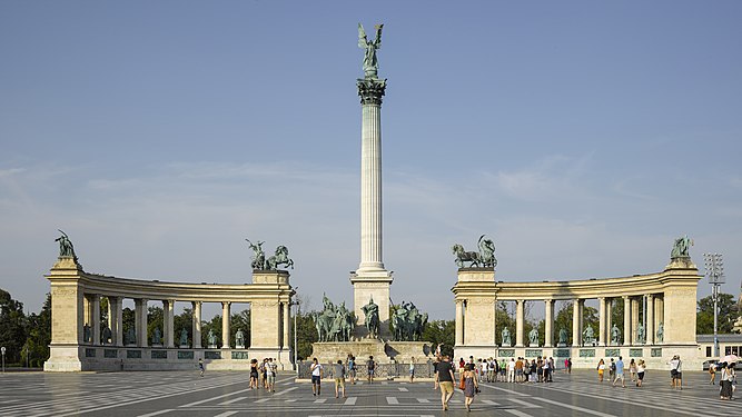 Hősök tere in Budapest, Hungary, which includes the Tomb of the Unknown Soldier amongst other important connections to Hungarian History.