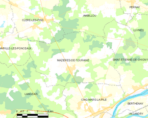 Poziția localității Mazières-de-Touraine