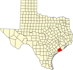 Karte von Matagorda County innerhalb von Texas