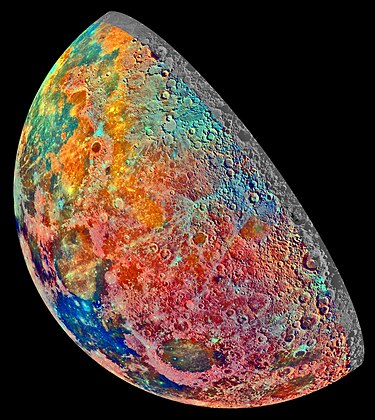 False color mosaic of the moon