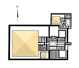 Plattegrond van het piramidecomplex van Djedkare