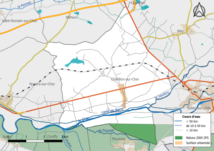 Carte de la zone Natura 2000 de type ZPS localisée sur la commune.