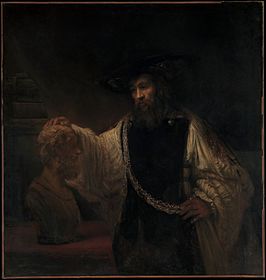Aristoteles bij de buste van Homerus