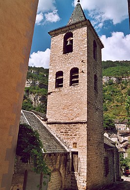 De kerk van Sainte-Enimie