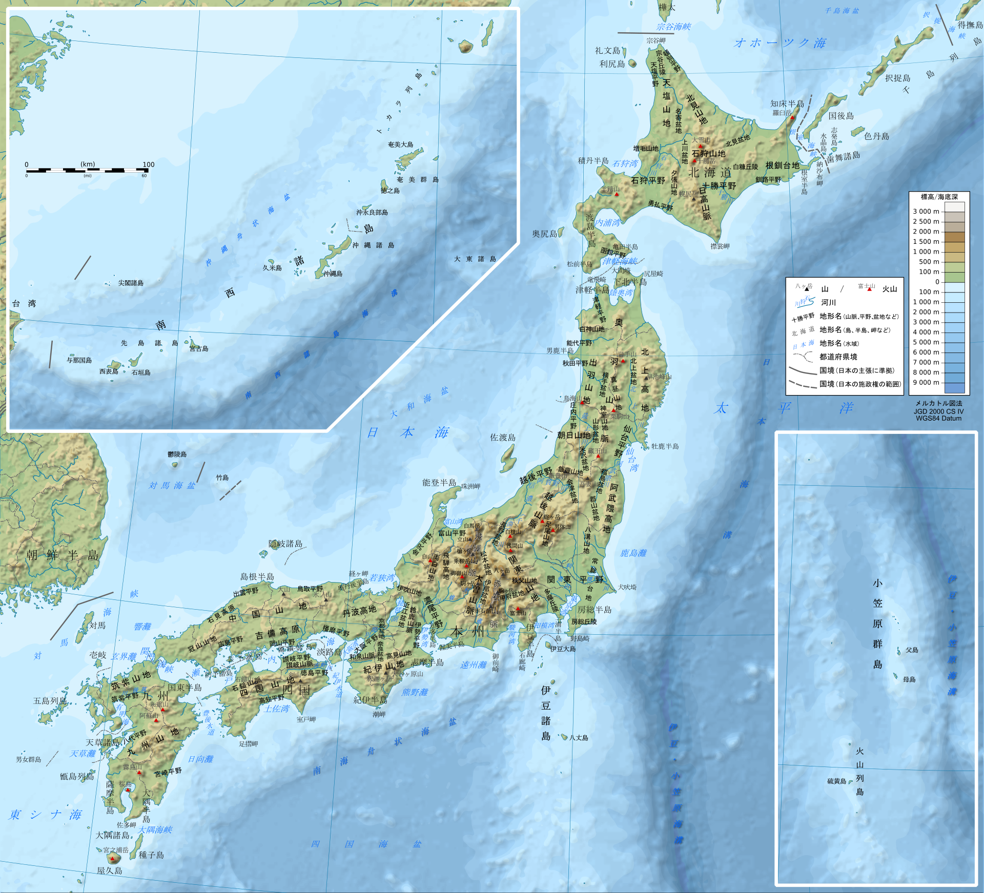 群馬県へその北から西の山地から風が吹き下ろす