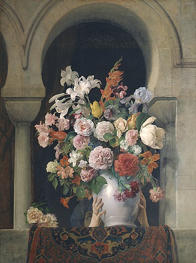 Hayez_-_Vase_of_Flowers_on_the_Window_of_a_Harem,_1881,_6338