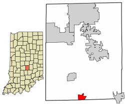 Location of Prince's Lakes in Johnson County, Indiana.